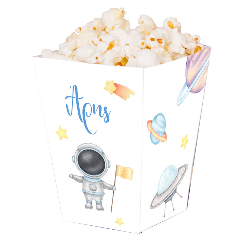 Κουτί Pop Corn με όνομα Αστροναύτης 15cmx9cmx9cm