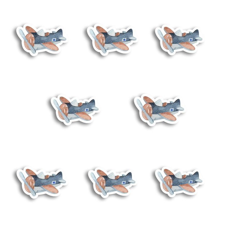 Αυτοκόλλητα Αεροπλάνο Vintage 5cm / 8τμχ