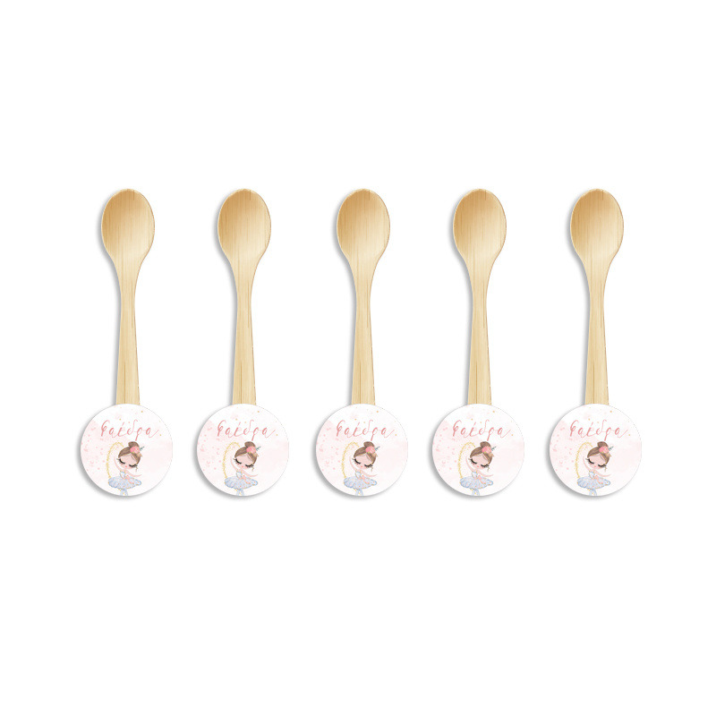 Ξύλινα Κουταλάκια με όνομα Μπαλαρίνα Pastel / 8τμχ