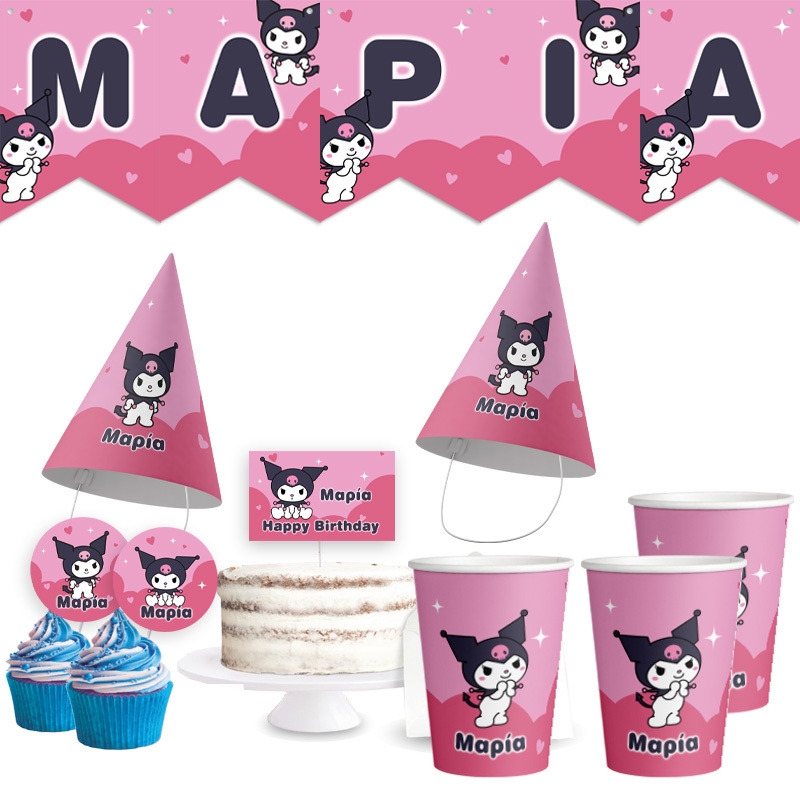 Σετ πάρτυ με όνομα Kuromi / 8 ατόμων