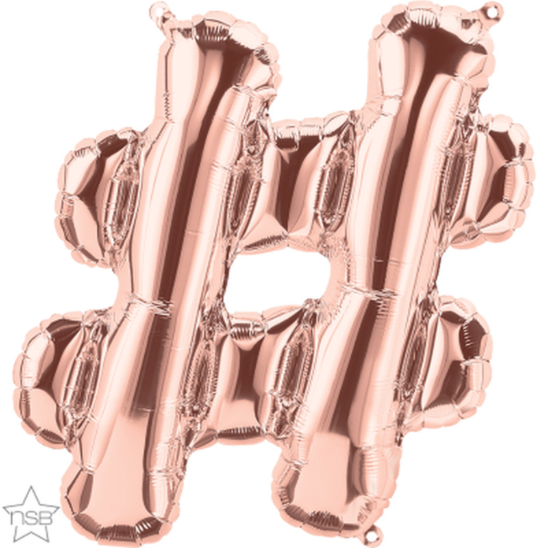 Μπαλόνι Φοιλ Γράμμα μίνι Ροζ Χρυσό Σύμβολο # 16/ 41εκ
