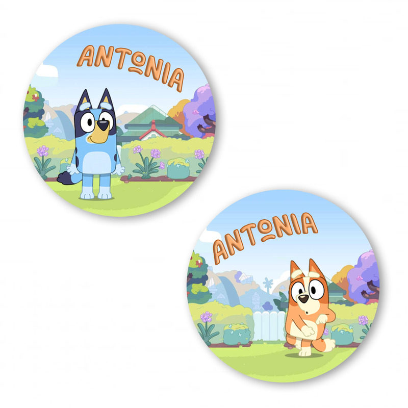 Αυτοκόλλητα με όνομα Bluey / 2τμχ