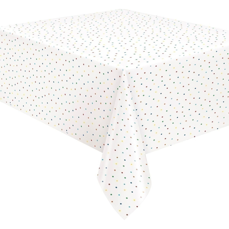 Τραπεζομάντηλο Πλαστικό Πουά & Αστεράκια  / 137 x 213 εκ