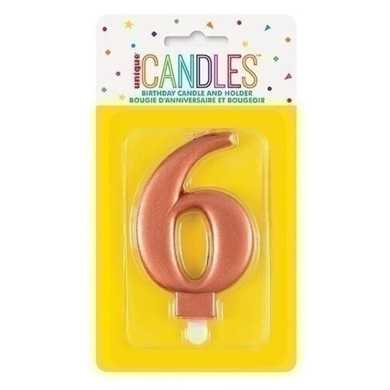 Κερί  6 Μεταλλικό Ροζ Χρυσό / 8 εκ