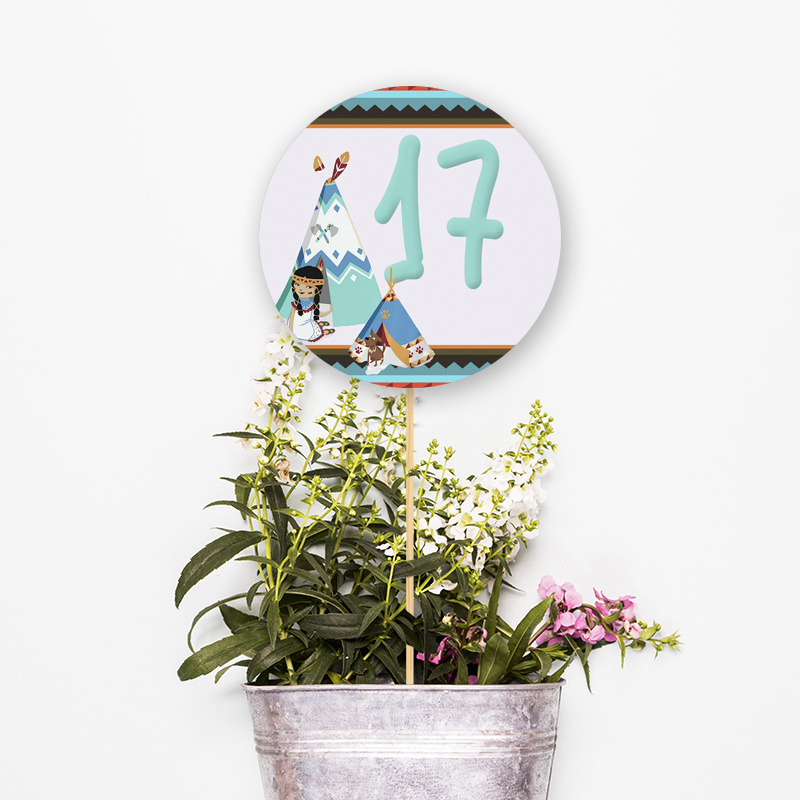 Αρίθμηση τραπεζιού Ινδιάνος κύκλος 13cm