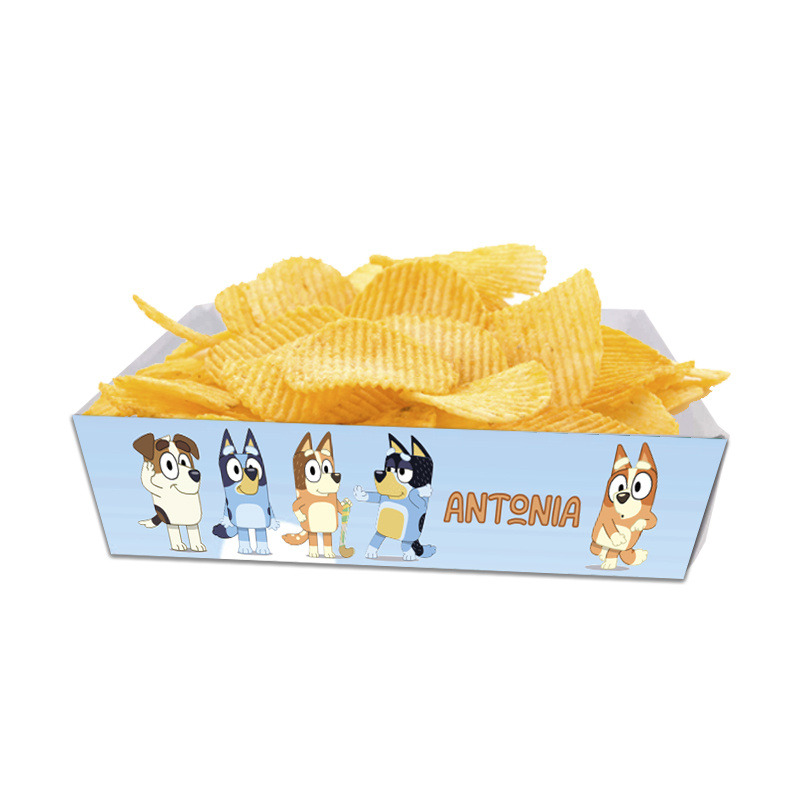 Κουτάκια για πατατάκια Bluey με όνομα 8τμχ/ 15cmx10cmx4cm