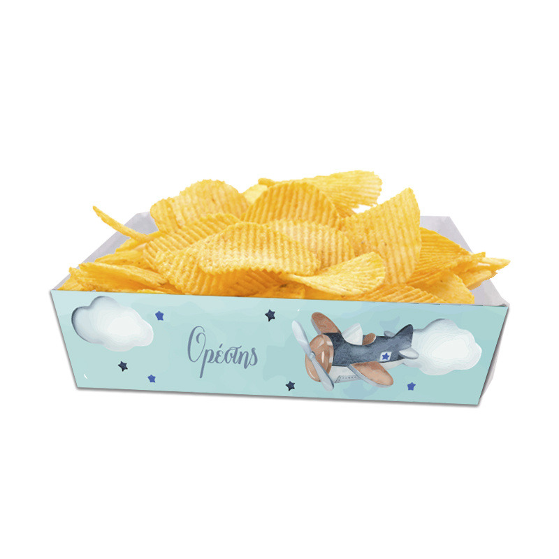 Κουτάκια για πατατάκια Αεροπλάνο Vintage με όνομα 8τμχ/ 15cmx10cmx4cm