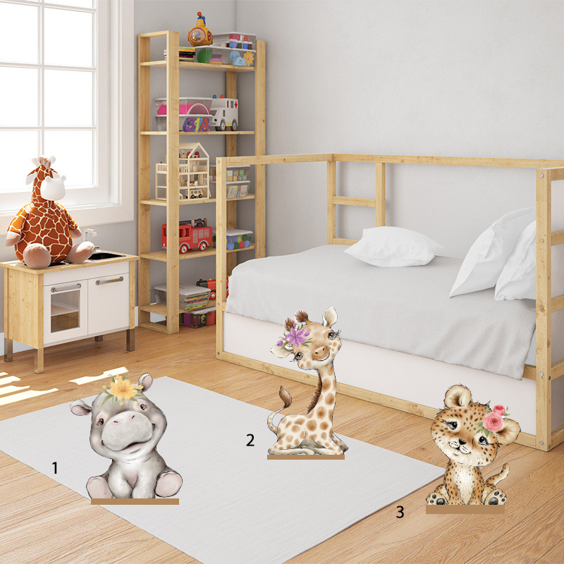 Διακοσμητική φιγούρα Ζωάκια Ζούγκλας Κορίτσι 50cm Ξύλινη με βάση/1 τμχ