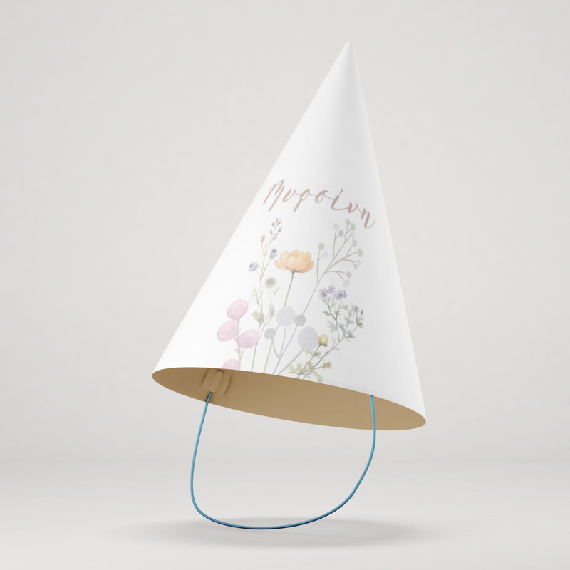 Καπελάκια πάρτυ με όνομα Floral Pastel / 8τμχ