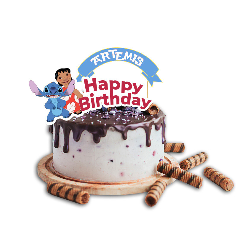 Topper Τούρτας Lilo & Stitch με όνομα