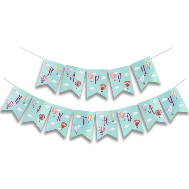 Γιρλάντα Γράμματα Αερόστατο Happy Birthday