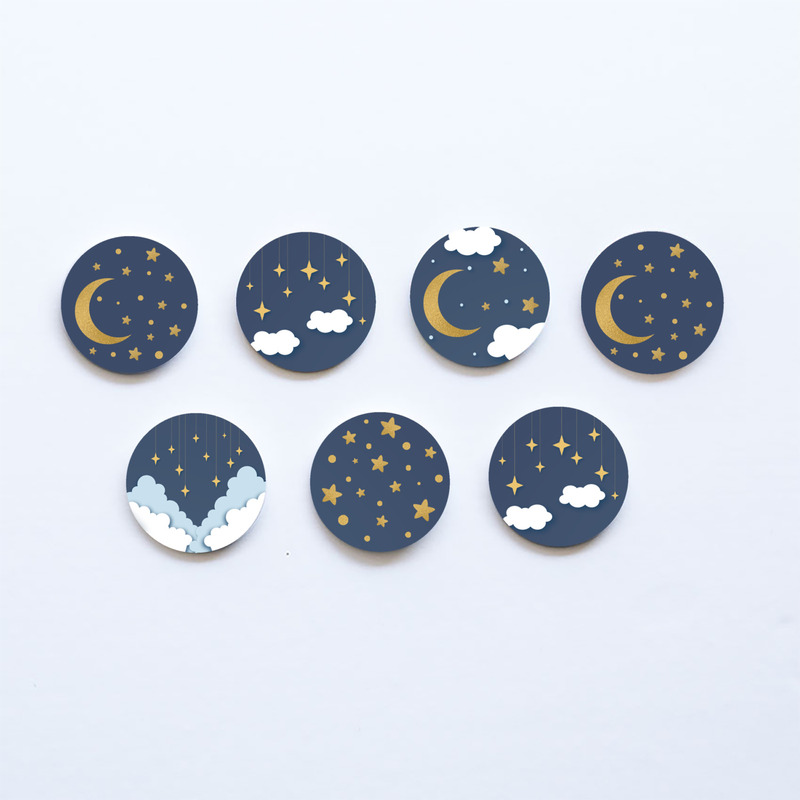 Ξύλινες Κονκάρδες Little Star / 8τμχ