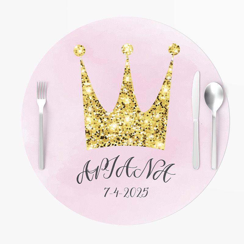Σουπλά Χάρτινα στρογγυλά με όνομα Κορώνα 27cm
