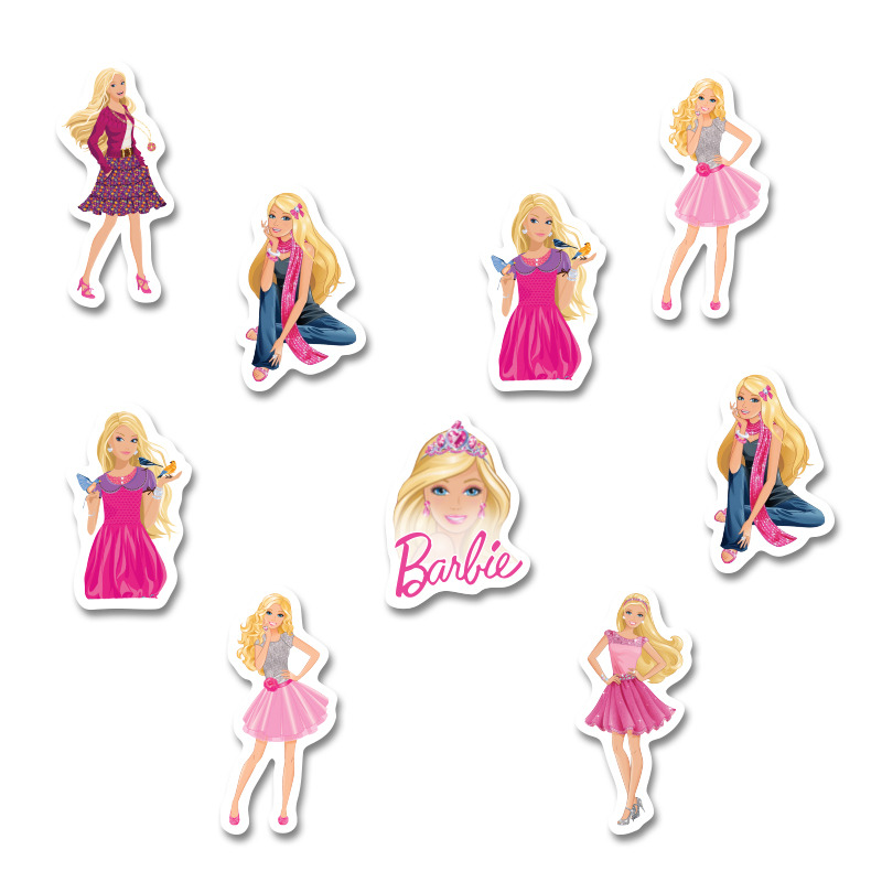 Αυτοκόλλητα Barbie 5cm / 8τμχ