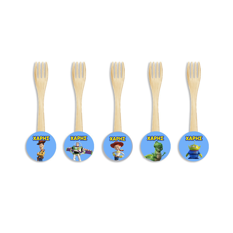 Ξύλινα Πιρουνάκια με όνομα Toy Story / 8τμχ