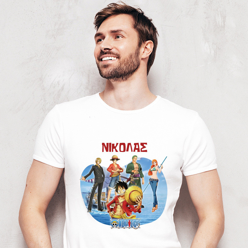 Ανδρικό T-shirt One Piece για τον Μπαμπά με όνομα