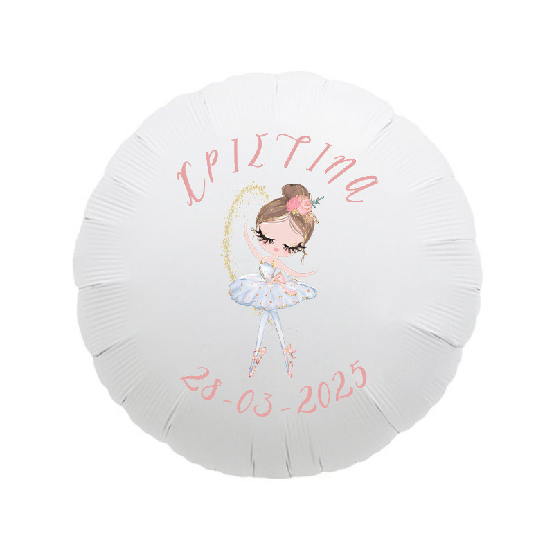 Μπαλόνι Φόιλ για Βάπτιση Μπαλαρίνα Pastel με όνομα/43cm