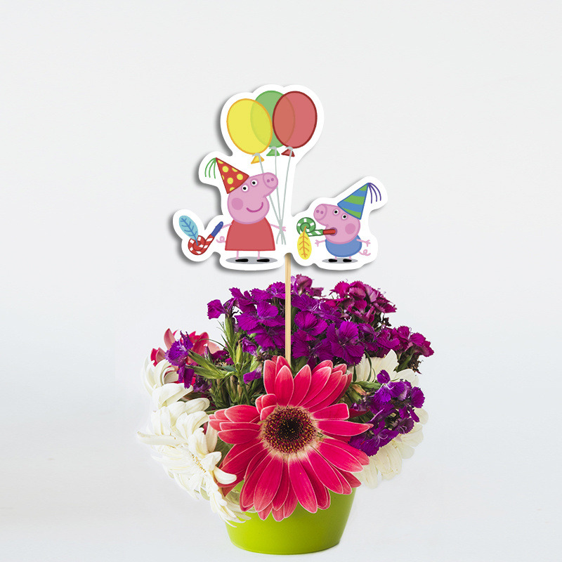 Διακοσμητικό Τοππερ Peppa χάρτινο για το τραπέζι/ 20cm