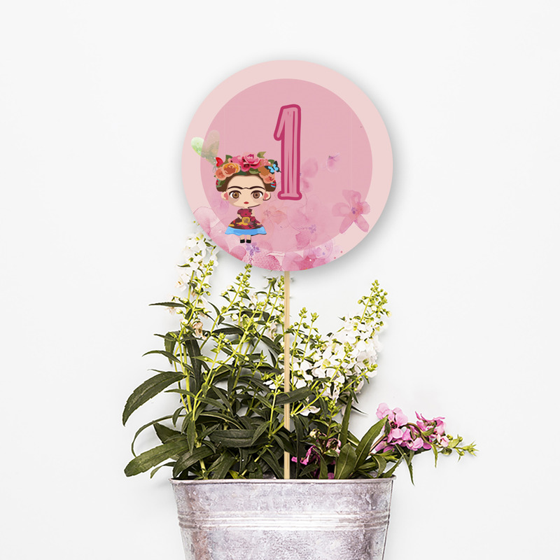 Αρίθμηση τραπεζιού Frida Kahlo κύκλος 13cm