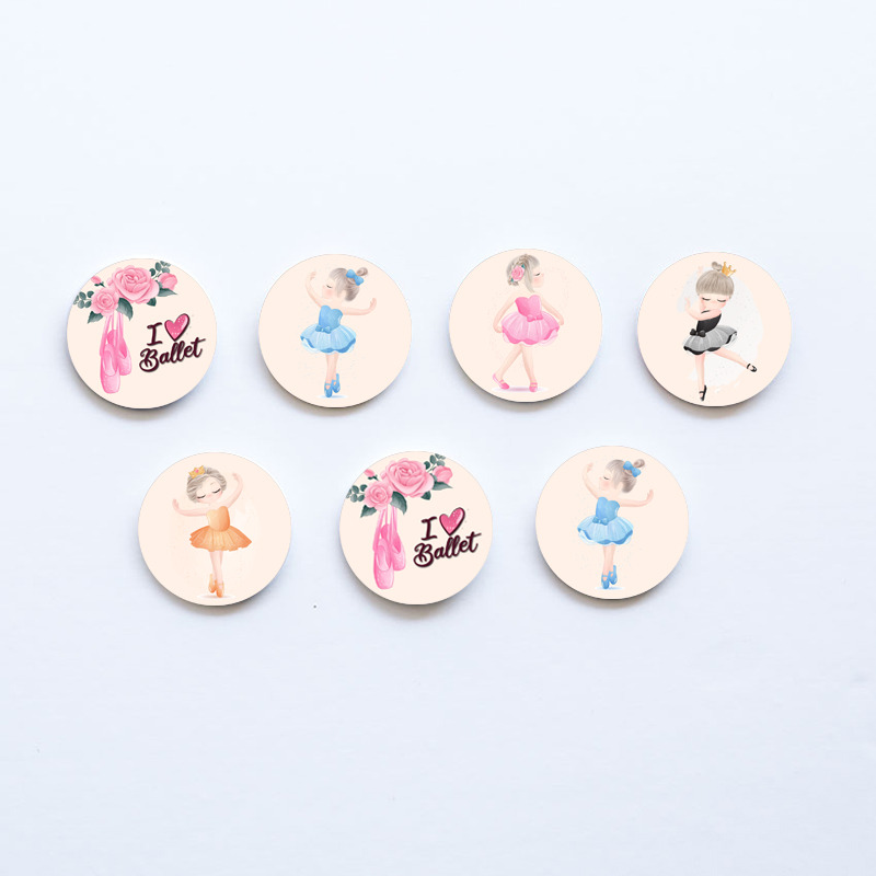 Ξύλινες Κονκάρδες Μπαλαρίνα / 8τμχ