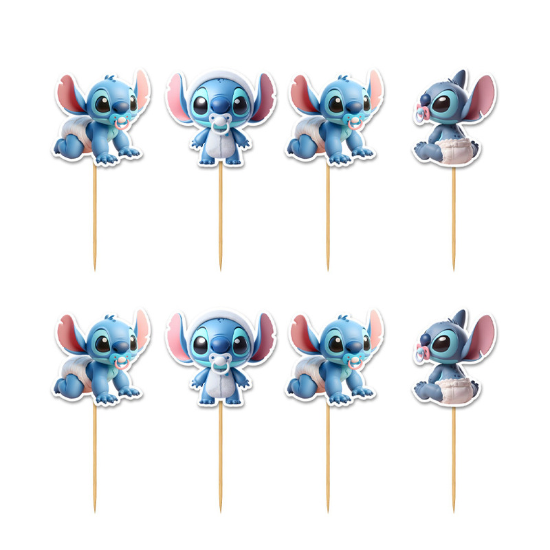 Cupcake toppers Baby Stitch 10cm / 8τμχ
