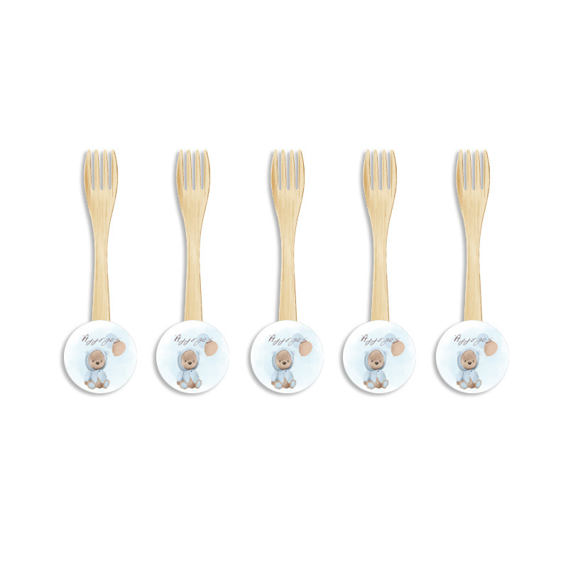 Ξύλινα Πιρουνάκια με όνομα Αρκουδάκι για Αγόρι / 8τμχ