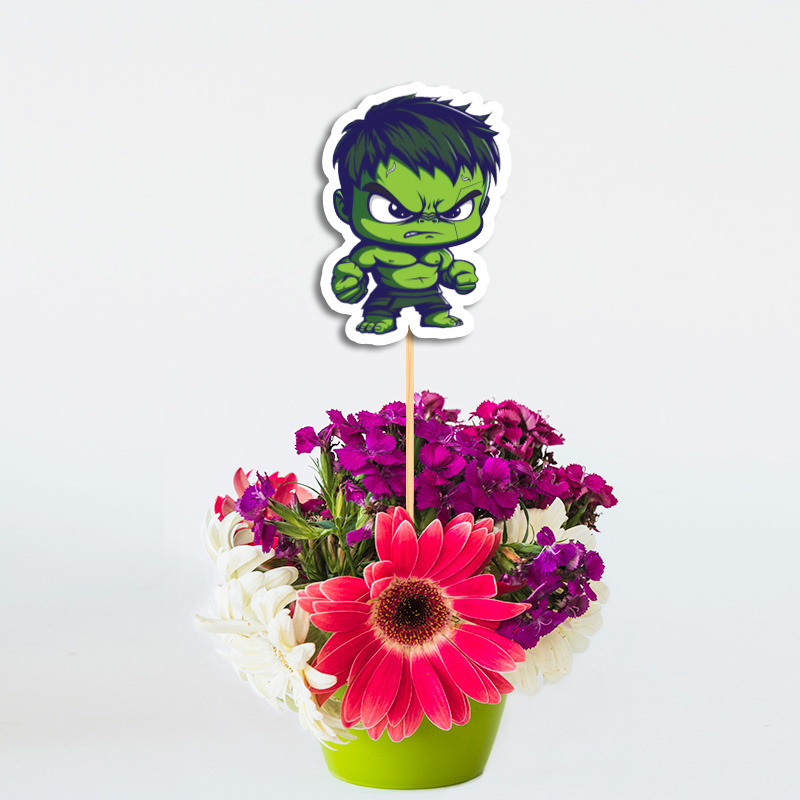 Διακοσμητικό Τοππερ Baby Hulk χάρτινο για τον Μπουφέ/ 20cm