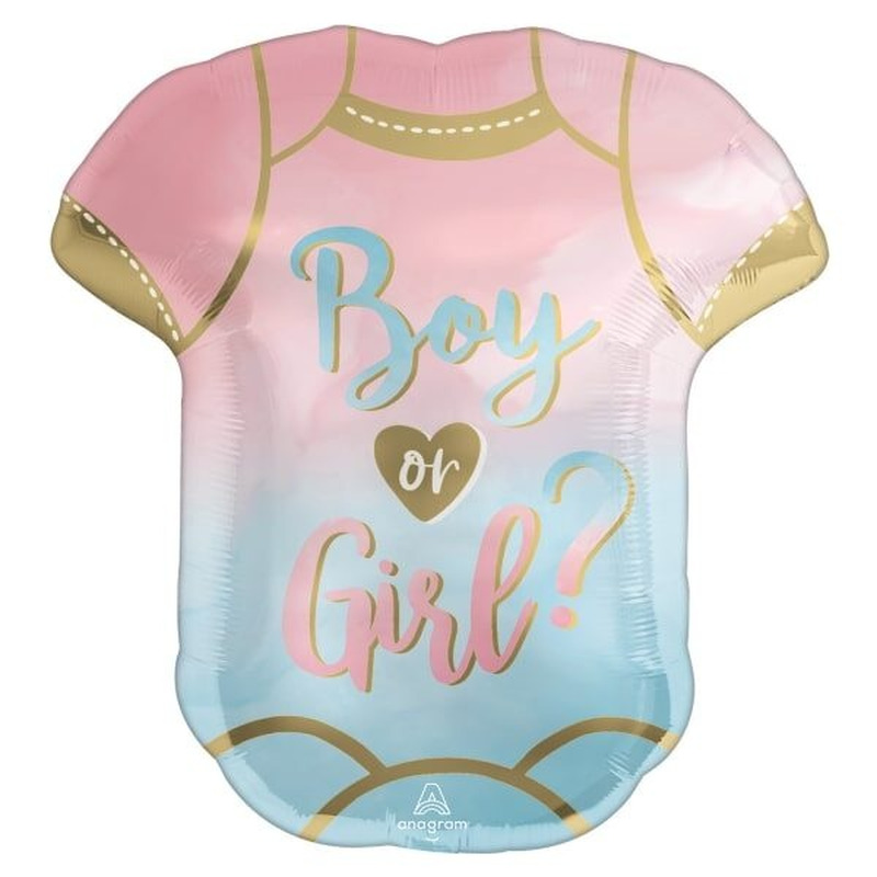 Φοιλ Σχήμα Baby Onesie Gender  Reveal - Boy or Girl