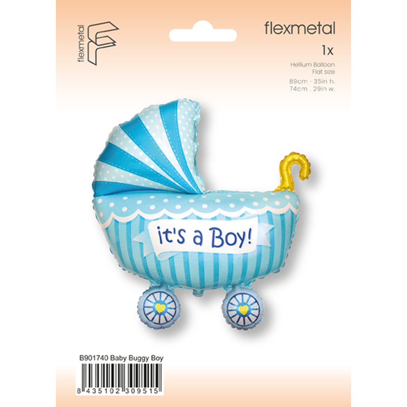 Μπαλόνι Φοιλ Σχήμα Καρότσι Baby Buggy Boy / 89εκ x 74 εκ - Συσκευασμένο