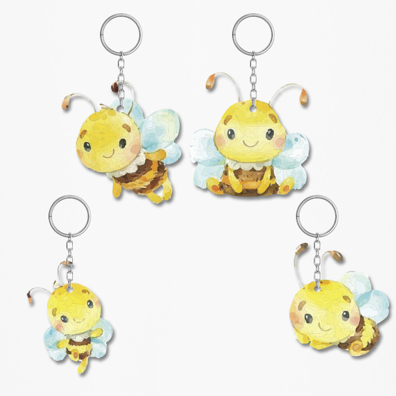 Ξύλινα Μπρελόκ Μέλισσα 5cm/ 4τμχ