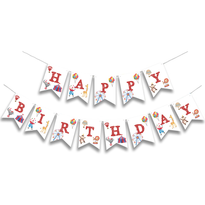 Γιρλάντα Γράμματα Τσίρκο Happy Birthday