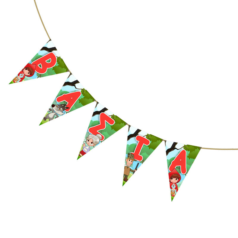 Σημαιάκια με όνομα Κοκκινοσκουφίτσα τρίγωνα