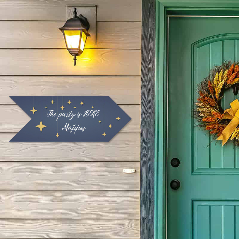 Ξύλινη Πινακίδα Little Star με όνομα βελάκι/40cm*15cm