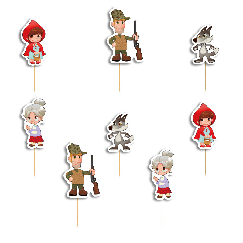 Οδοντογλυφίδες Κοκκινοσκουφίτσα 5cm / 12τμχ