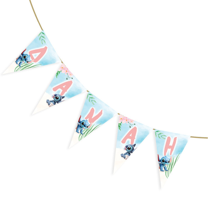 Σημαιάκια με όνομα Baby Stitch τρίγωνα