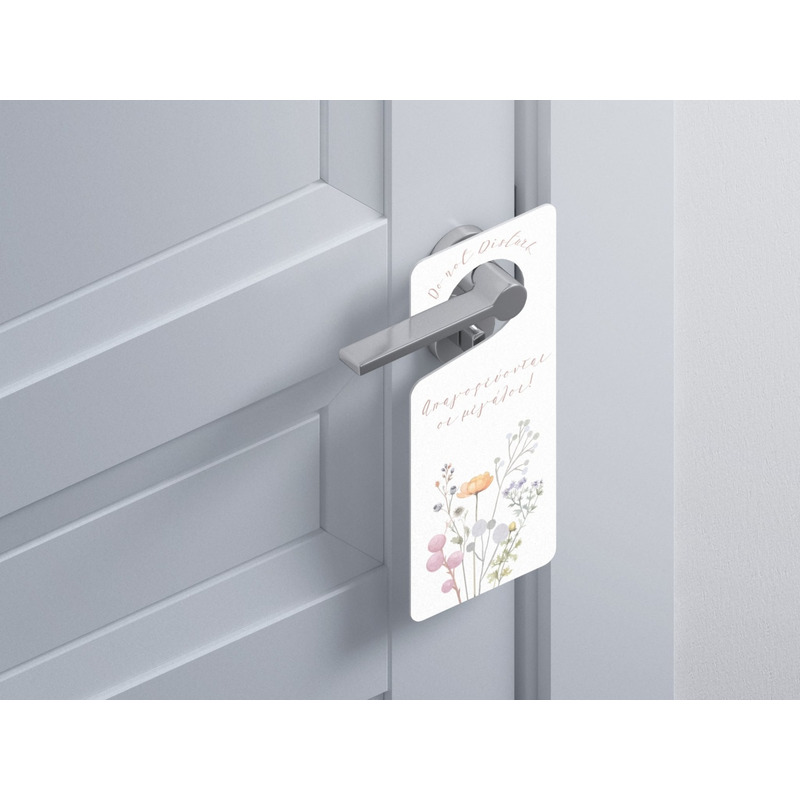 Ξύλινο Διακοσμητικό Floral Pastel “Do not disturb”