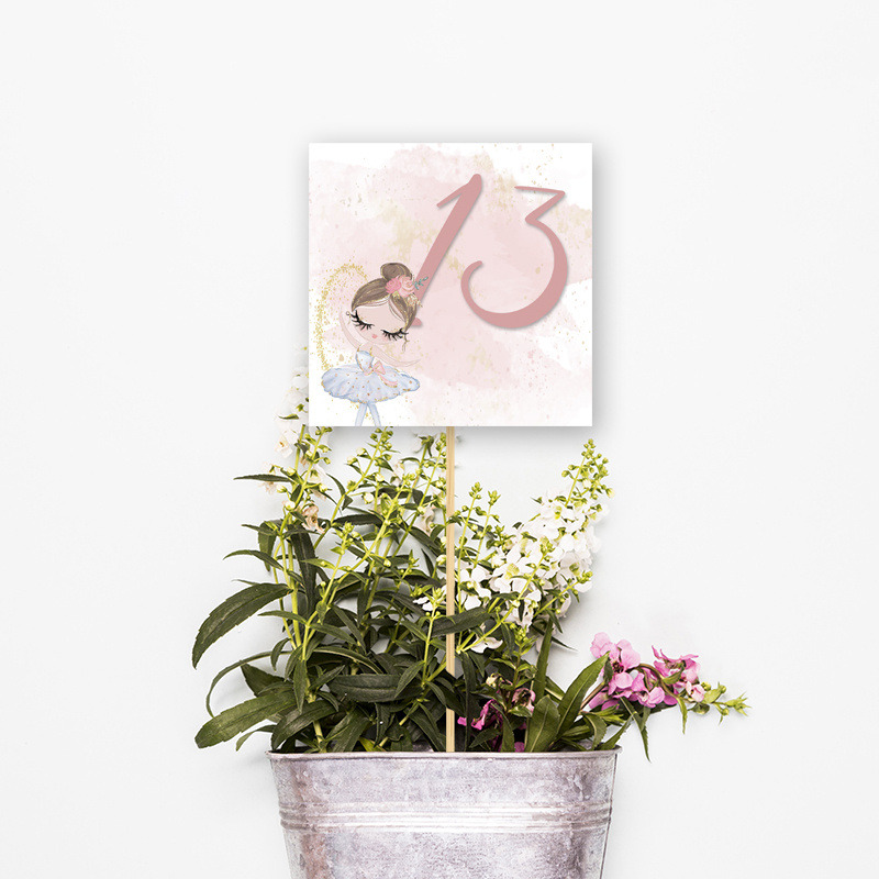 Αρίθμηση τραπεζιού Μπαλαρίνα Pastel τετράγωνο