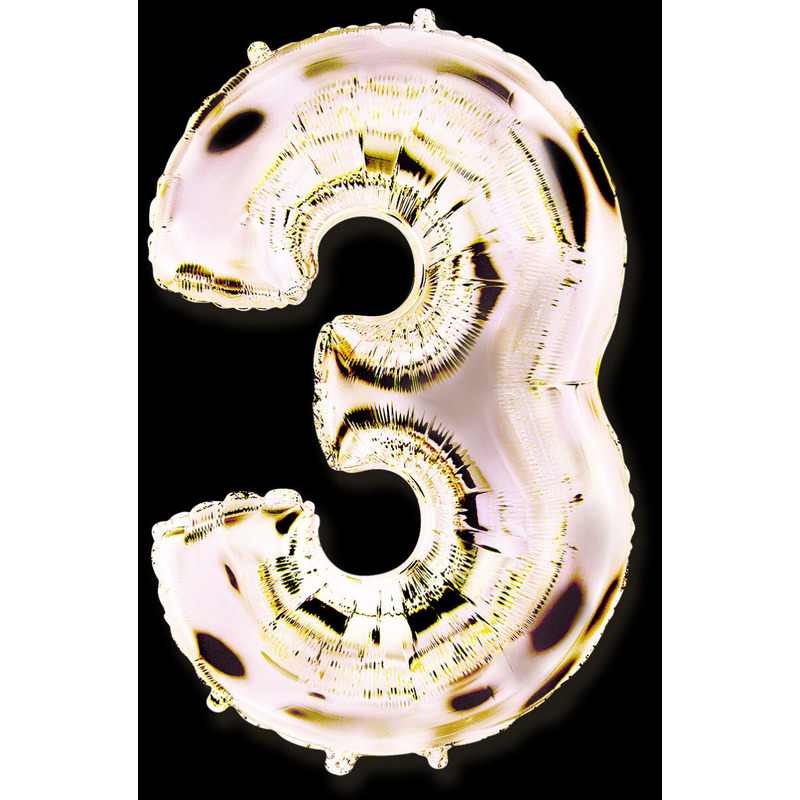 Μπαλόνι Φοιλ Σχήμα Μαύρο Νούμερο 3 Ασυσκεύαστο 