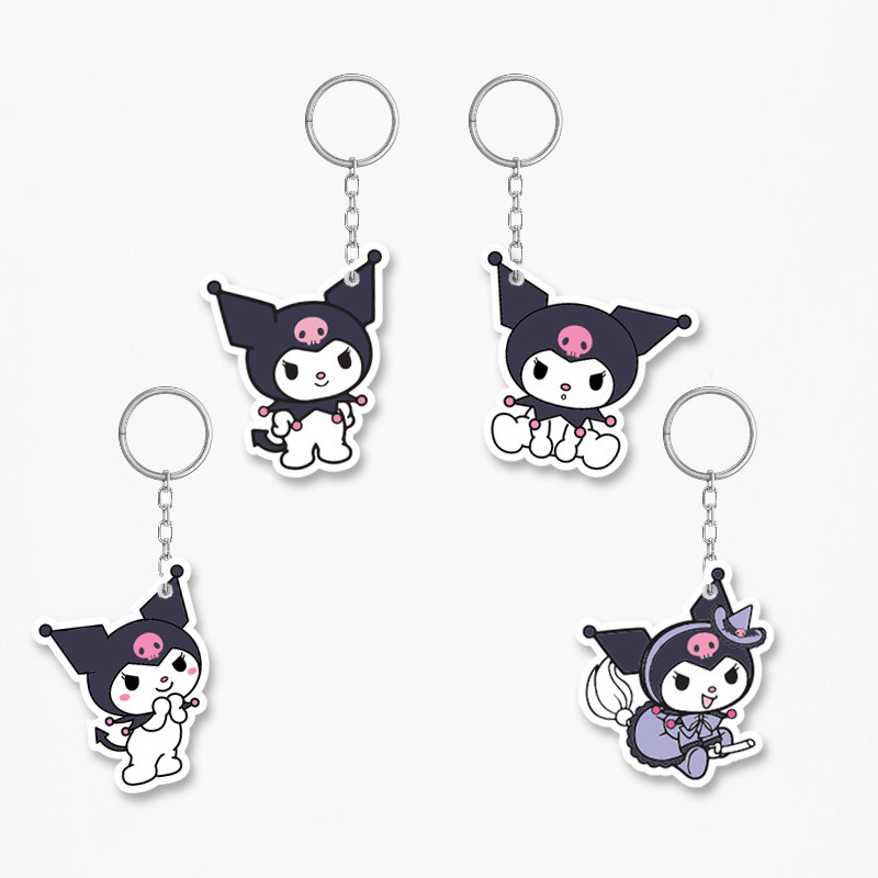 Ξύλινα Μπρελόκ Kuromi 5cm/ 4τμχ