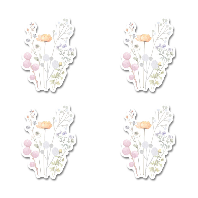 Αυτοκόλλητα Floral Pastel 10cm / 8τμχ