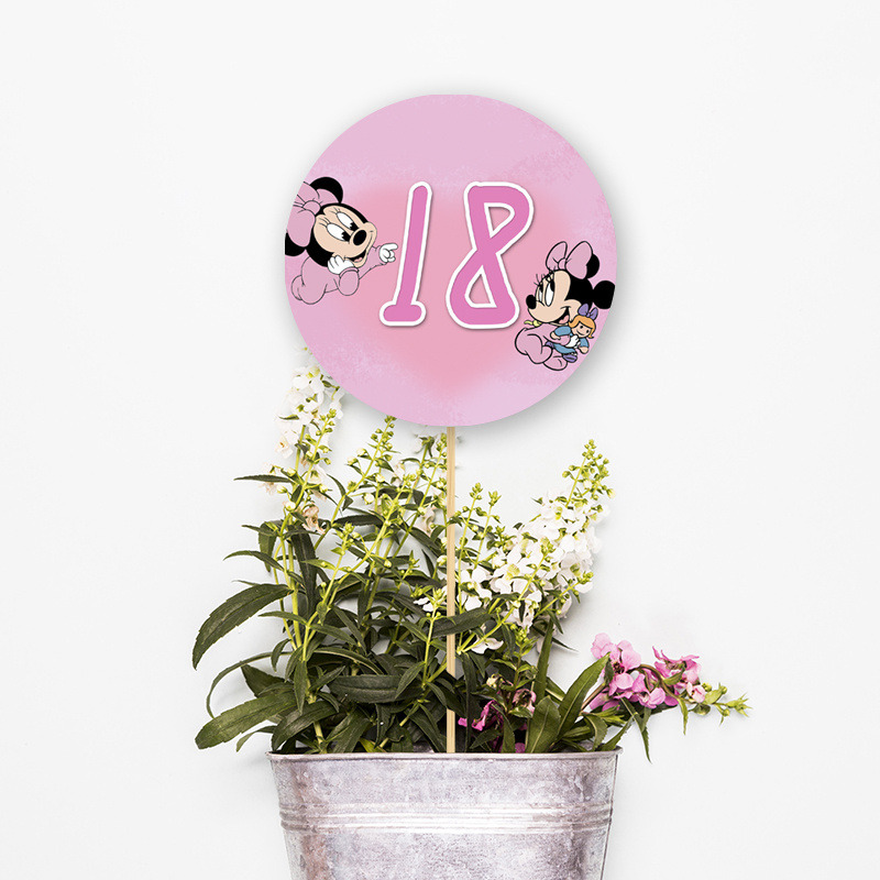 Αρίθμηση τραπεζιού Baby Minnie κύκλος 13cm