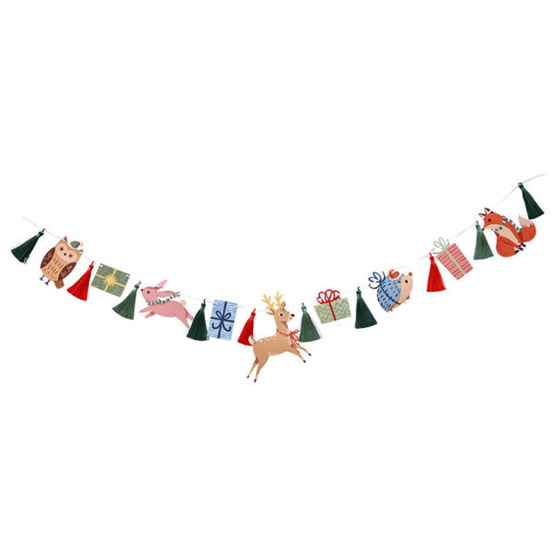 Γιρλάντα με φούντες Tassel Χριστουγεννιάτικη Winter Woodland / 2 μ