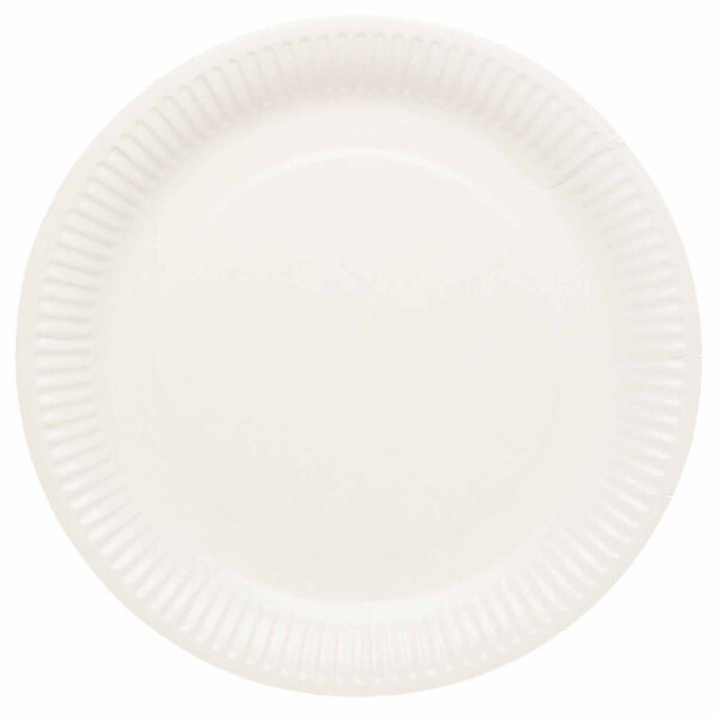 Πιάτα Χάρτινα Φαγητού 23εκ. Λευκό /Coconut  / 8 τεμ