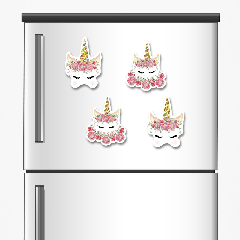 Ξύλινα μαγνητάκια Unicorn 5cm/ 4τμχ