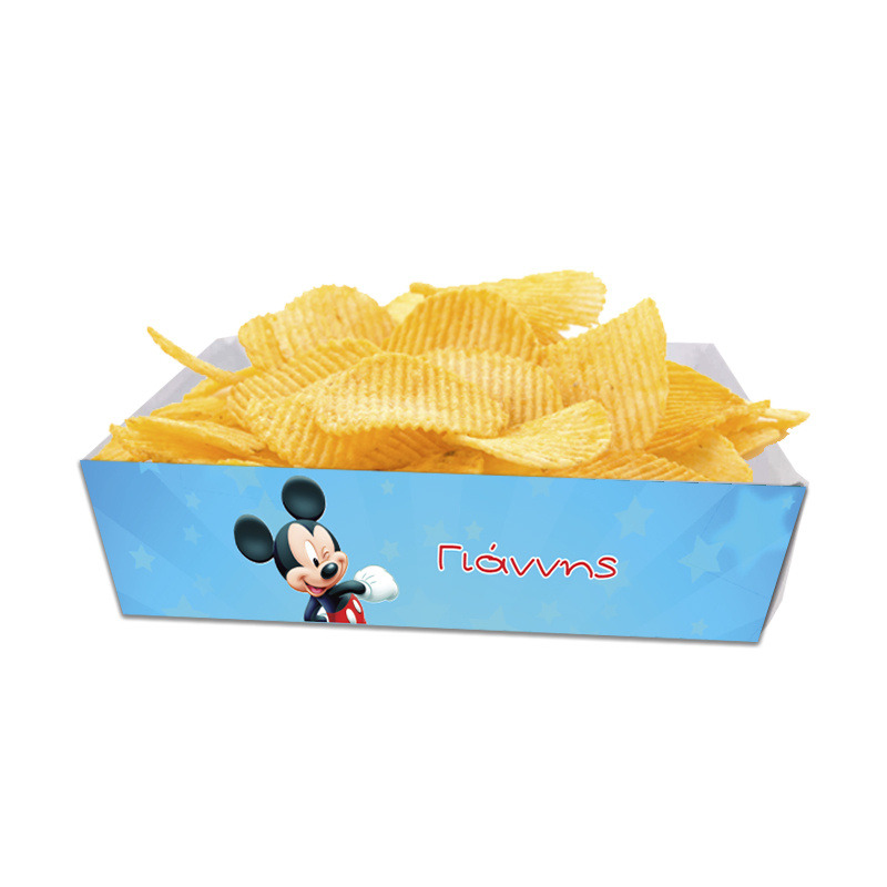 Κουτάκια για πατατάκια Mickey με όνομα 8τμχ/ 15cmx10cmx4cm