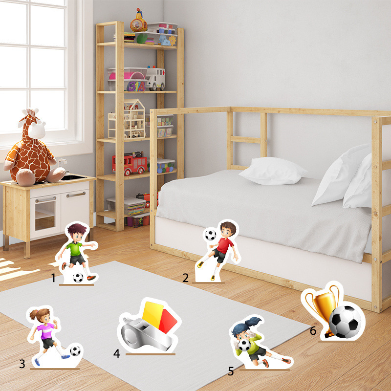 Διακοσμητική φιγούρα Ποδόσφαιρο 20cm Ξύλινη με βάση/1 τμχ