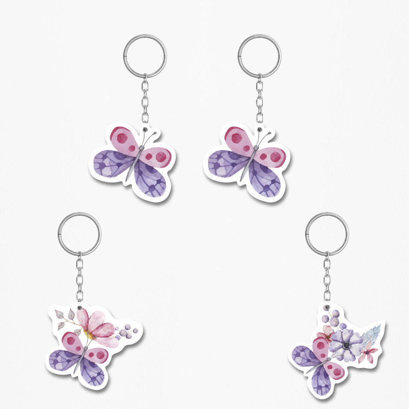 Ξύλινα Μπρελόκ Butterfly 5cm/ 4τμχ