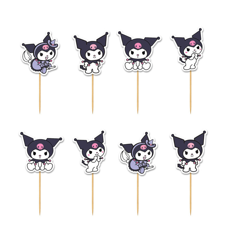 Cupcake toppers Kuromi 10cm / 8τμχ