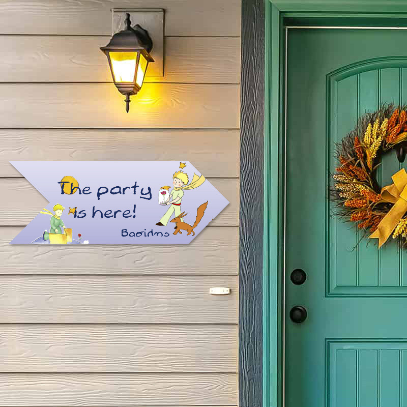 Ξύλινη Πινακίδα Μικρός Πρίγκιπας με όνομα βελάκι/40cm*15cm