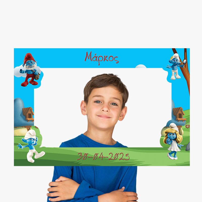 Κάδρο Photobooth Στρουμφάκια για φωτογραφίες/ 60cm*40cm